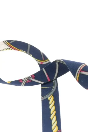 Più Venduto Ruban foulard 15 mm en polyester - Bleu marine - Rose clair x1m