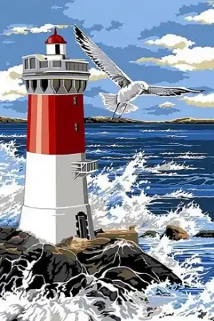 Kit ricamo diamante - Faro e onde - Collection d'Art Direttamente Dal Produttore