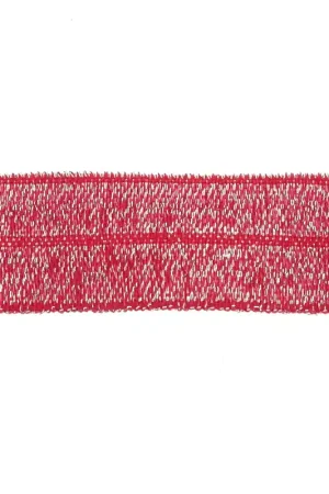 Ruban élastique plat 16 mm - Rouge pailleté x1m Esclusivo
