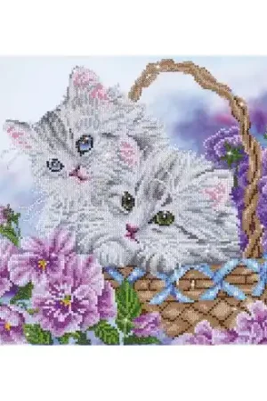 Subito Disponibile Kit ricamo diamante - Gatti in un cesto - Diamond Dotz
