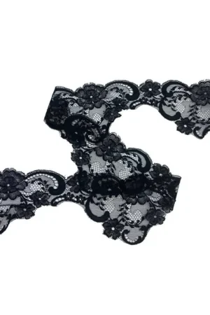 50 Cm Passamaneria Applicazione Pizzotti Pizzo Francese Chantilly Nero Smerlo Alto 9 Cm Offerta Del Giorno