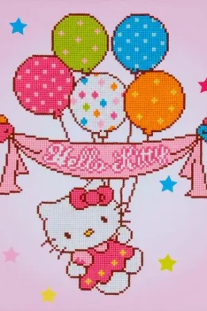 Kit ricamo diamante - Hello Kitty con palloni - Vervaco Direttamente Dal Produttore