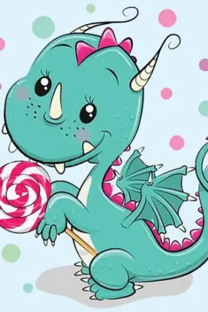 Kit ricamo diamante - Drago con caramelle - Wizardi Promozione