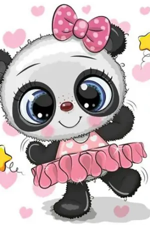 Kit ricamo diamante - Panda ballerina - Wizardi Promozione