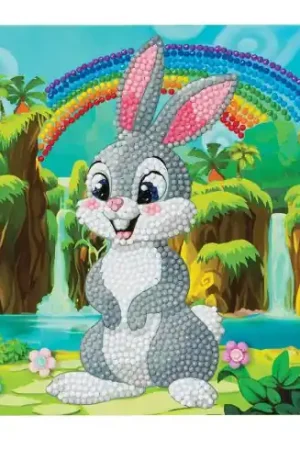 Carta con ricamo a diamante - Coniglio nel paese delle meraviglie - Crystal Art D.I.Y Popolare