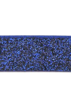 Spedizione Espresso Ruban fantaisie pailleté en matière synthétique 10 mm Dark Blue Glitter x1.2m