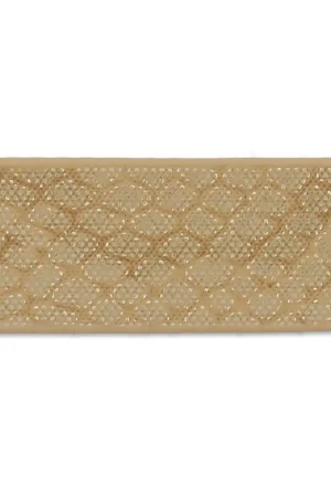 Ruban fantaisie effet reptile en matière synthétique 10 mm Gold Métallisé x1.2m Ultimissimo Modello