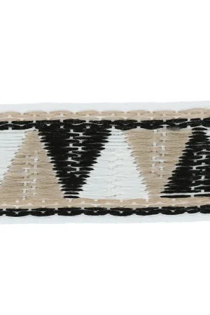 Galon fantaisie décor triangle 20 mm Beige/Blanc/Noir x30cm Direttamente Dal Produttore