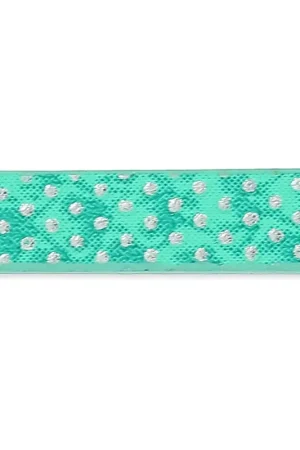 Consegna Rapida Ruban fantaisie en matière synthétique 5mm effet reptile Mint Pois Métallisé x1.2m