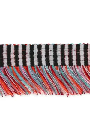 Non Perdere Galon franges 20 mm Noir/Blanc/Multicolore  x30cm