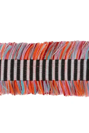 Galon double franges 28 mm Noir/Blanc/Multicolore  x30cm Vendita Finale