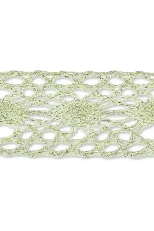 Ruban dentelle en lurex 14 mm Doré/Cream x 2m Nuova Collezione