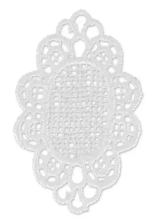 Prezzo Scontato Dentelle guipure ovale 60x38 mm Blanc x1