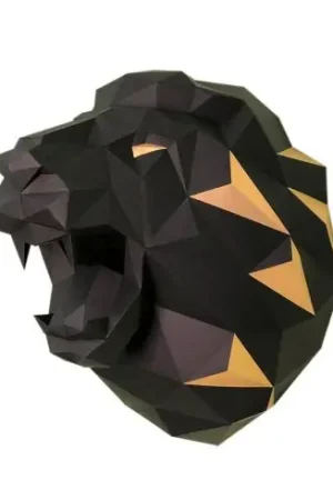 Puzzle 3D - Testa di leone nera e oro - Wizardi Promozione