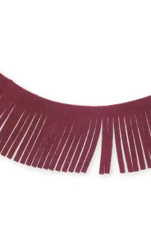 Prezzo Ridotto Ruban franges en suedine 28 mm Bordeaux x1,6m