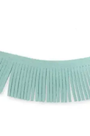 Promo Stagionale Ruban franges en suedine 28 mm Teal x1,6m