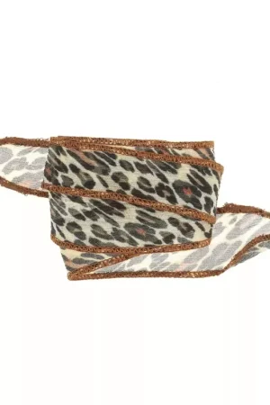 Prezzo Basso Ruban de soie 25 mm - Léopard x85cm