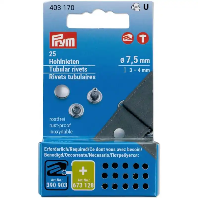 Pacchetto di Rivetti Tubolari Argentati - Prym Offerta Lampo