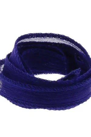 Spedito Oggi Ruban de soie 10 mm - Bleu marine x85cm