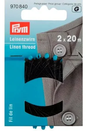Filo da cucire - Filo di lino nero - 2 x 20 m - Prym Prezzo Basso