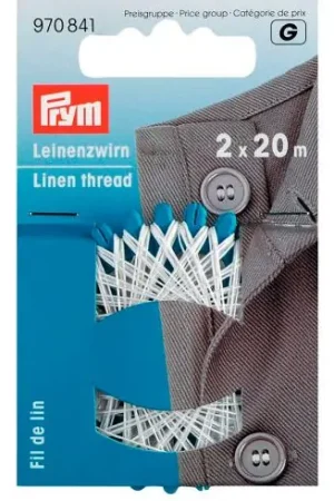 Filo da cucire - Filo di lino bianco - 2 x 20 m - Prym Prezzo Scontato