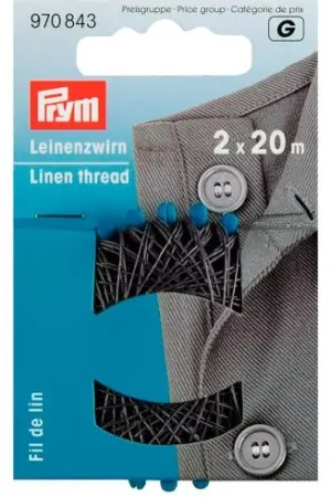 Filo da cucire - Filo di lino grigio - 2 x 20 m - Prym Solo Oggi