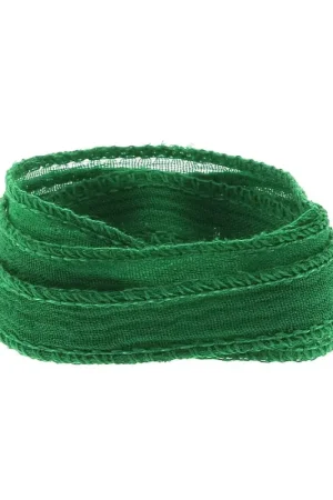 Ultima Occasione Ruban de soie 10 mm - Vert x85cm