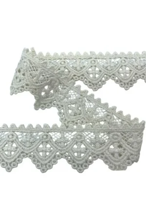 Esclusivo Passamaneria Cotone Macramè Pizzo Merletto Religioso Croce Smerlato 4 cm Panna Naturale