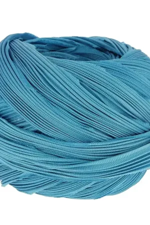 Affare Ruban twill de soie Shibori - Turquoise Solid x10cm