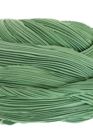Ruban twill de soie Shibori - Green Solid x10cm Super Prezzo