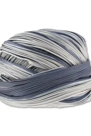 Ruban twill de soie Shibori Cool Ash x10cm Affare