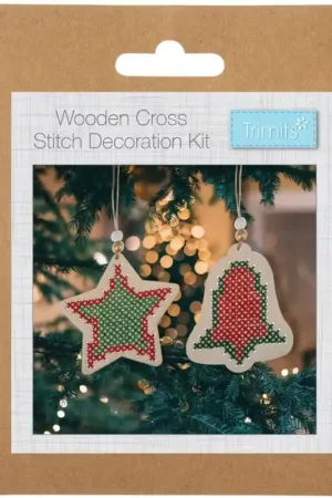 Di Tendenza Kit a Punto Croce - Decorazioni Natalizie Campana e Stella - Trimits