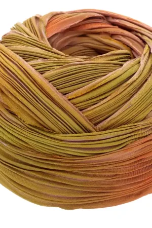 Non Perdere Ruban twill de soie Shibori Fall Borealis x10cm