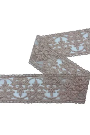 Miglior Prezzo Passamaneria Bordo Merletto Rosa Cipria Tramezzo Tulle Ricamo Mano Cotone Matto Alto 8 Cm