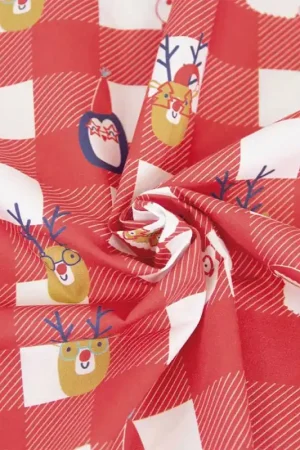 Tessuto Popelin Katia - Xmas Vichy Vendita Finale