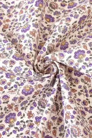 Novità Tessuto Poplin Light Print Katia - Lilac Petunia