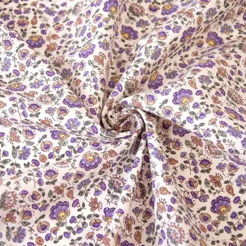 Novità Tessuto Poplin Light Print Katia - Lilac Petunia