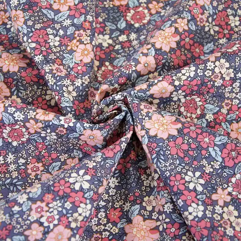 Tessuto Poplin Light Print Katia - Pink Orchid Ordina Subito