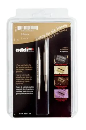 Punte ad ago circolari - Coppia di punti ad ago Addiclick 8 mm - corto - Addi Solo Oggi