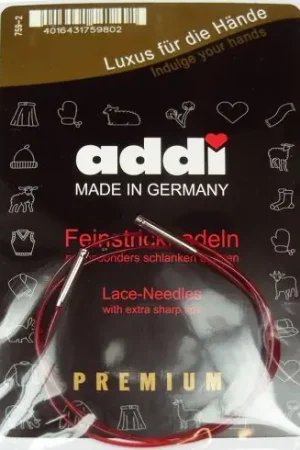 Cavo per un ago circolare - Cavo rosso per aghi circolari - 100 cm - Addi Di Tendenza