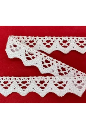Passamaneria Pizzo Merletto Cotone Tombolo Smerlato Rete Punta Alto 17 Mm Sconto