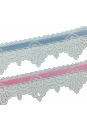 Passamaneria Pizzo Macramè Cotone Bianco Bordo Velluto Alto 7 Cm Quantità Limitata