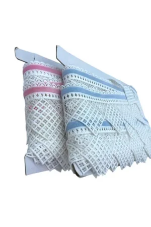 Passamaneria Pizzo Macramè Cotone Bianco Bordo Velluto Alto 75 Mm Spedito Oggi