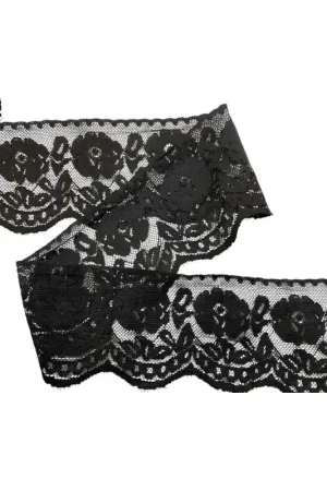 Prezzo Scontato 50 Cm Pizzo Merletto in Cotone Rose Nero Alto 9 Cm