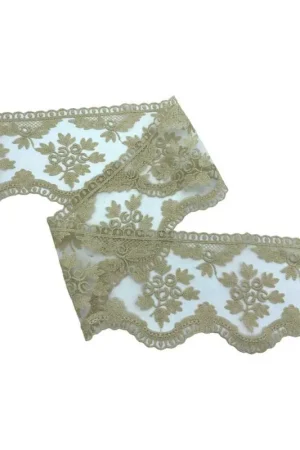 Passamaneria Pizzo Merletto Punta Tulle Ricamo Disegno Fiori Alto 10 Cm Di Tendenza