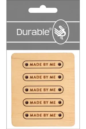 Esclusivo Pack di 5 Etichette in Legno - Made by Me - Durable