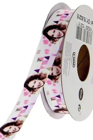 Ultime Pezzi Nastro al metro - Nastro di raso 15 mm venduto al metro - Violetta bianco - LMC