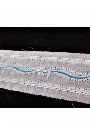 Must-Have Passamaneria Tramezzo Bordo Pizzo Sangallo Bianco Ricamato Puro Cotone Disegno Fiorellino Alto 3 Cm