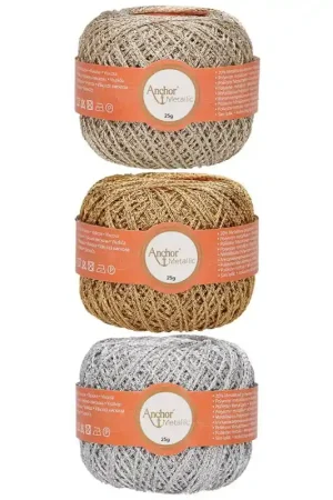 Pack di 3 Gomitoli Anchor Metallic Pagamento Sicuro