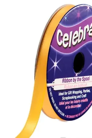 Offerta Lampo Raso su un rotolo - Raso giallo semplice - 6 mm x 6 m - Celebrate